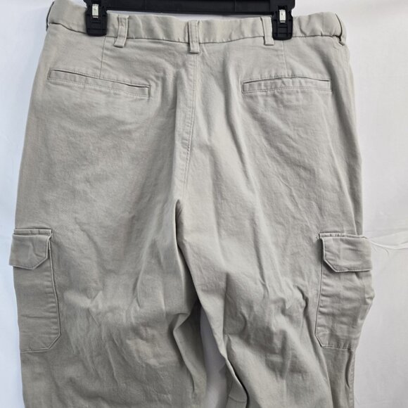 Haggar Pants Mens 36 X 30 Beige Khaki Classic Fit Cotton Blend Cargo Workwear - Picture 8 of 9